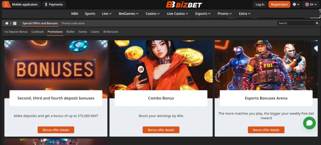Image of Bizbet Sports Betting Bonus Offers